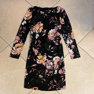 INC International Concepts Black and Pink Floral Dress